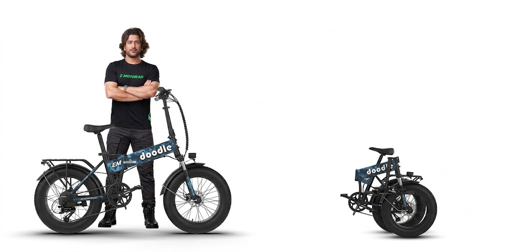 Electric bicycles in India: EMotorad Doodle Pro with folding fat tyres