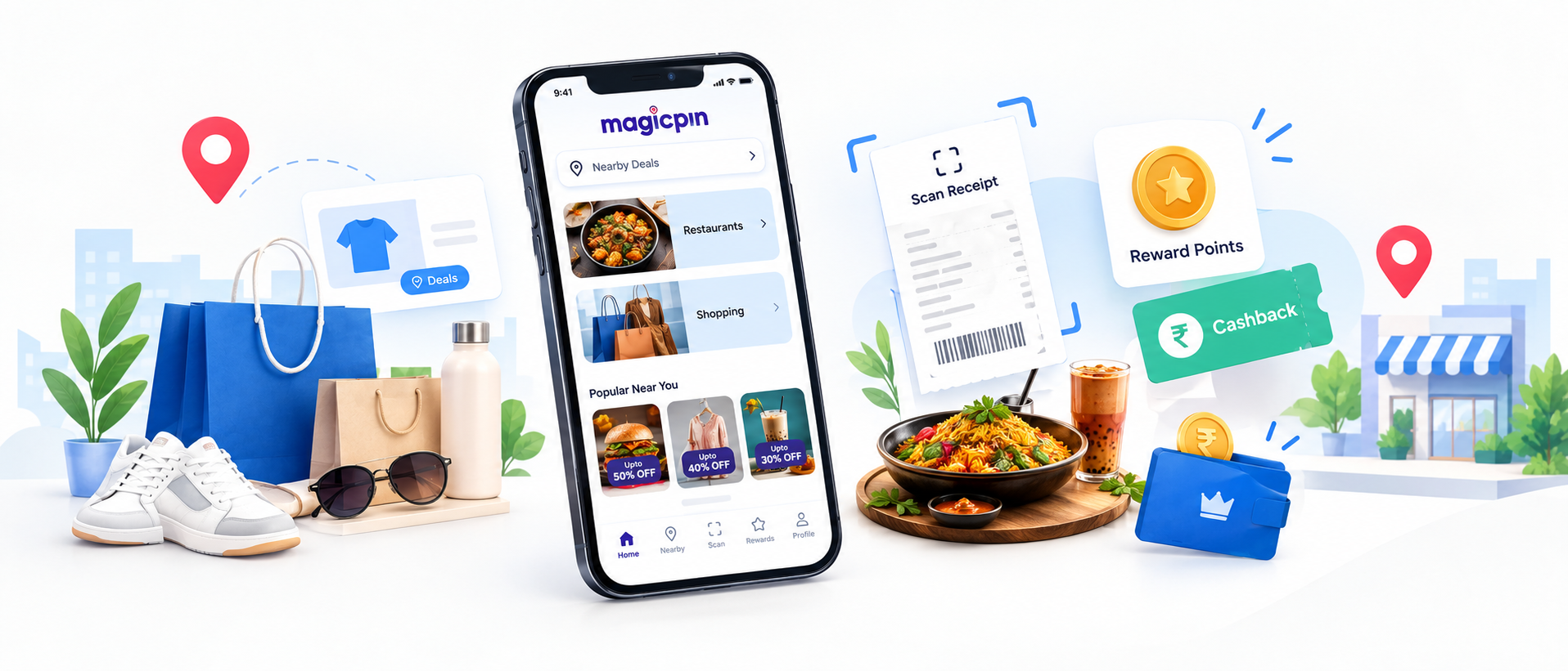 Magicpin among shopping reward apps in India for local deals and cashback