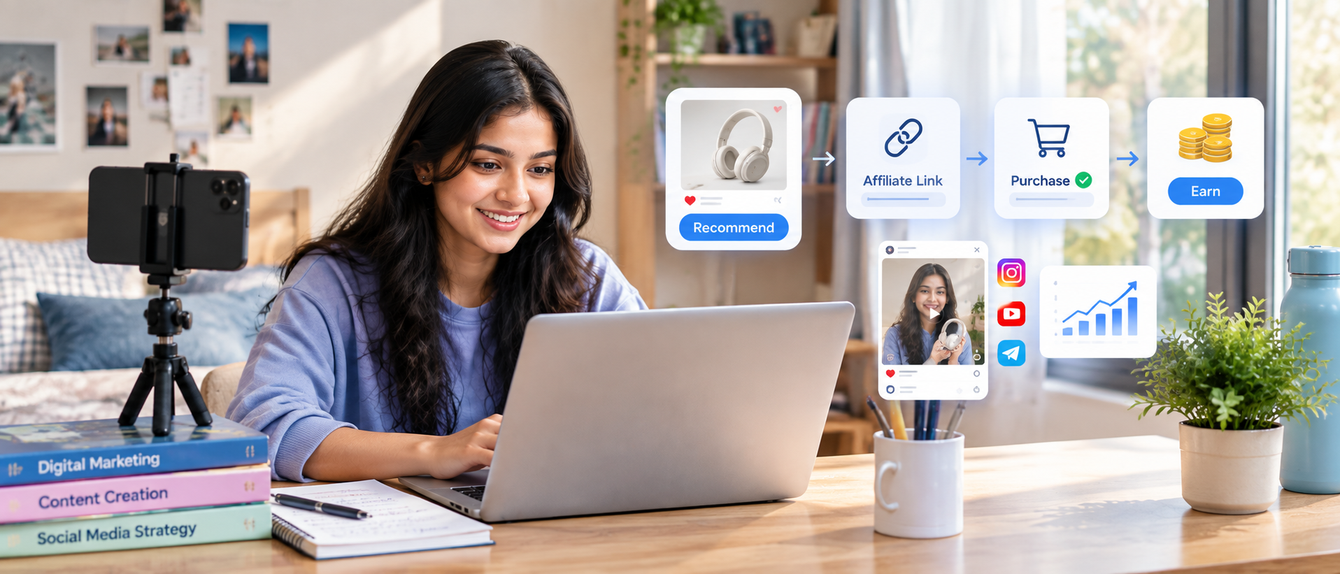 student affiliate marketing workflow for earning online
