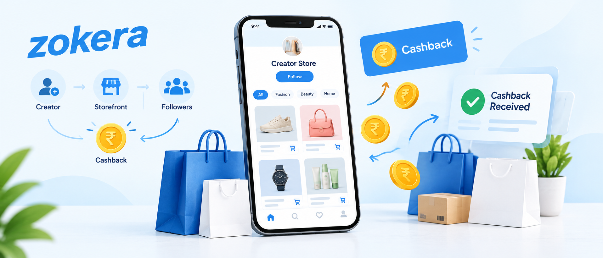 Zokera as one of the shopping reward apps in India offering follower cashback